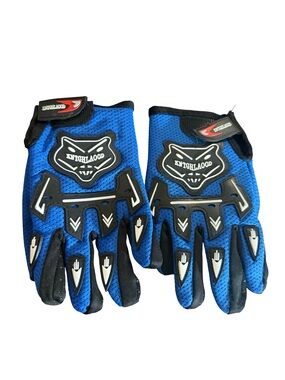 Knightlaood Kids Motocross & Cycling Gloves Blue Tactical Mesh - Size 8-12Y